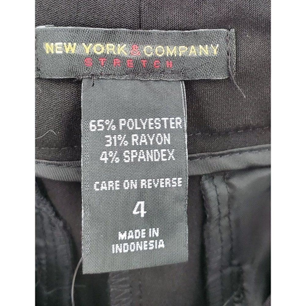 New York & Company Crop Pants Womens Size 4 Stretch Straight Mid Rise Black - Picture 7 of 9